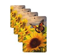 Sunflower Butterfly Car Air Fresheners Cards 4 Pcs Hanging Fragrance Scented Cards Long-Lasting Car Aromatherapy Tablets for Wardrobe Bathroom Car Interior Mirror Pendant Gifts