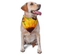 Sunflower Butterfly Dog Bandana Pet Scarf Accessories for Small Medium Dogs Cats Photo Prop, Triangle Pet Bandanas Adjustable Puppy Bib Washable Dog Kerchief Puppy Neckerchief