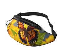Sunflower Butterfly Fanny Pack for Men Women Crossbody Waist Bag Waterproof Sports Belt Bag Outdoor Hip Pack