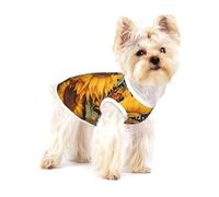 Sunflower Butterfly Print Dog Shirt,Dog Shirt Vest for Small Breeds Like Chihuahuas,Yorkies, and Puppies