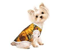 Sunflower Butterfly Print Lightweight Dog Vest, Cat Sleeveless Shirt, Breathable Mesh Design for Summer Walking and Play