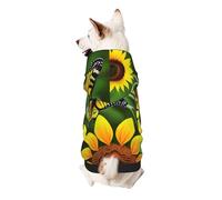 Sunflower Butterfly Print Small Dogs Warm Hoodie, Soft And Breathable Sweatshirt, Easy To Wear Jumper For Winter And Fall, Cold Weather Hooded Coat Pullover