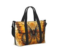 Sunflower Butterfly Print Women Men Travel Hand Bag for Foldable Portable Tote for Weekend Trips Travel