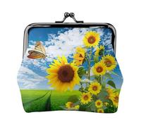 Sunflower Butterfly Printing Small Coin Purse, Lightweight Travel Wallet for Sightseeing Tours and Shopping Sprees