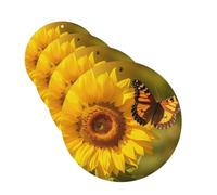 Sunflower Butterfly Sunny Car Air Freshener Cards Set of 4 Pieces Long Lasting Hanging Scented Cards Auto Aromatherapy Tablets Personalized Car Fresheners Gifts for Men Women - Lavender Scent