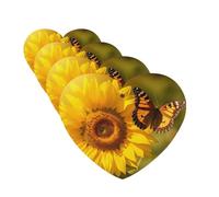 Sunflower Butterfly Sunny Car Air Fresheners Cards Set of 4 Pieces Personalized Car Fresheners Gifts for Men Women Auto Aromatherapy Tablets Hanging Scented Cards for Wardrobe Bathroom