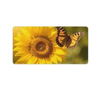Sunflower Butterfly Sunny Keyboard Mat Large Gaming Mouse Pad, Anti-Slip Desk Mat for Desktop Desk Work/Home Writing Mat 11.8 * 23.6 Inches