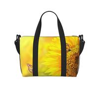 Sunflower Butterfly Sunny Print Carry On Overnight Bag,Travel Duffel Bag,Personal Item Bag,for Travel, Gym Sports Weekender