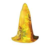 (Sunflower Butterfly Sunny) Print Hooded Cape For Teenagers Costume Party, Halloween Hooded Cape Soft and Elastic,L