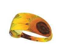 Sunflower Butterfly Sunny Print Non-Slip Elastic Running Headband, Sweat Absorbing Stretchy Hair Bands For Gym Yoga, Soft Skin-Friendly Foldable Workout Headband