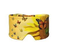 Sunflower Butterfly Sunny Print Sleep Eye and Ear Muffs Mask - Soft & Breathable, Ideal for Travel, Meditation, and Nighttime Use