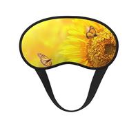 Sunflower Butterfly Sunny Print Sleep Eye Mask Light Blocking Soft and Comfortable Night Eye Blinder for Women Men for Sleeping Travel Night Shift