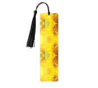 Sunflower Butterfly Sunny Print Wooden Bookmark Bookmarks with Tassels Book Marks for Reading Hardcover Books Notebooks