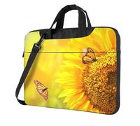Sunflower Butterfly Sunny Printed Waterproof Laptop Case Ultra-Thin Portable One-Shoulder Laptop Bag 600d Oxford 13in/14in/15.6in