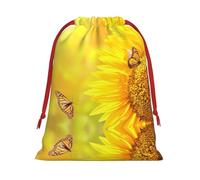 Sunflower Butterfly Sunny Ultra Soft Velvet Gift Bag, Comfortable To The Touch, Reusable