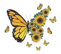 Sunflower Butterfly Wall Decals - Removable Butterfly Art, Butterflies Sunflower Stickers | Yellow Flower Garden Floral Wall Art, Sunflower Daisy Decals for Wall, Refrigerator, Kitchen