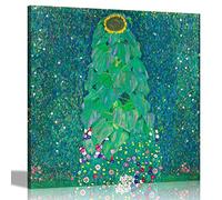 Sunflower by Gustav Klimt Canvas Prints HD Quality Modern Pictures for Home Office Livingroom Framed Artwork 86 x 86 cm (34 x 34 inches)