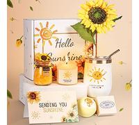Sunflower Care Package Gifts for Women, Get Well Soon Birthday Gift, Relaxing Self Care Bath Spa Gift Sets for Women, Thank You Gifts for Mum Wife Sister Unique Present Include Thermos Flask
