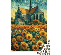 Sunflower Church Sky 1000pcs Mini Puzzle For Adults Challenging