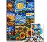 Sunflower Collage 1000 Pieces Jigsaw Puzzles For Teens And Adults,Stress Reliever Difficult Challenge Enhance Love between Couples 38x26cm