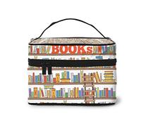 Sunflower Cosmetic Bag Makeup Bag Large Travel Makeup Organizer Case, Excellent Capacity, Water-Resistant, Suitable For Women Families Couples Or Long-Term Travel., Funny Book Shelves Collection And