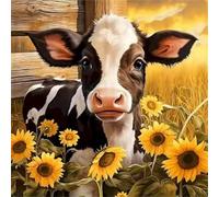 Sunflower Cow Fence 1000 Piece Jigsaw Puzzles for Adults, Colourful, Fun, Challenging and Brainteasing Adults jigsaw puzzles 1000 Pieces, Beautiful Decoration Puzzle