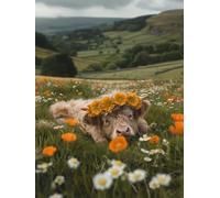 Sunflower Cow Paint by Numbers for Adults with Frame, Large Paint by Number Canvas Kits, DIY Color Oil Painting Acrylic Paints with Brushes, Hobbies for Adults Women, Home Wall Decor 100x135cm J8-135