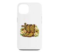 Sunflower Cowboy Boots Cross Western Faith Graphic Case for iPhone 13