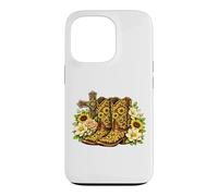 Sunflower Cowboy Boots Cross Western Faith Graphic Case for iPhone 13 Pro
