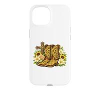 Sunflower Cowboy Boots Cross Western Faith Graphic Case for iPhone 15