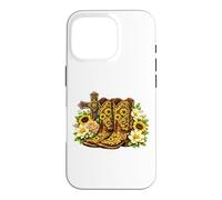 Sunflower Cowboy Boots Cross Western Faith Graphic Case for iPhone 16 Pro