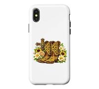 Sunflower Cowboy Boots Cross Western Faith Graphic Case for iPhone X/XS