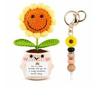 Sunflower Crochet Decor Thank You Gifts For Women with Sunflower Keychain | This Is A Little Reminder, Emotional Support Gift, Leaving Gifts For Colleagues Women, Thank You Teacher Nurse Gifts