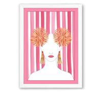 Sunflower Crown Modern Framed Wall Art Print A1 (84.1×59.4cm) White, Wall Decor for Living Room, Bedroom, Office & Home, Ready to Hang, Art Gift