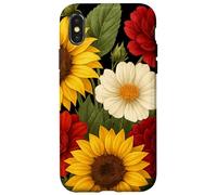 Sunflower Dahlia and Cosmos Bouquet Rustic Summer Farmhouse Case for iPhone X/XS