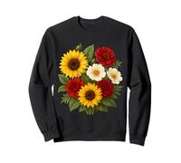 Sunflower Dahlia and Cosmos Bouquet Rustic Summer Farmhouse Sweatshirt