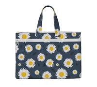 Sunflower Daisy Floral Neck,Canvas Document Bag Zipper File Tote Bag Handbag Briefcase for School Office