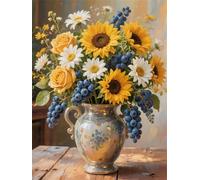 Sunflower Daisy Paint by Numbers for Adults Beginners, Adult Paint by Numbers Canvas Kits, DIY Acrylic Painting by Number, Creative Hobby for Women, Wall Art Home Decor Unique Gifts 20x28in YT6-65