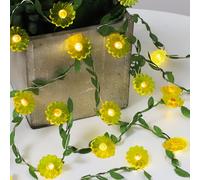 Sunflower Decor Flower String Lights Vines with Fairy Lights Christmas, 30 LED Copper Wire with Remote Control Battery Operated Flower Garland Leaf for Locker,Bedroom, Wall, Christmas,Fall Decorations