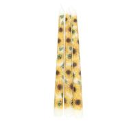 Sunflower Design Taper Candles - Set of 3, Unscented, Vibrant & Cheerful Décor for Summer Table Settings, Living Room, Kitchen & Dining, Long-Lasting 5-Hour Burn Time, Clean Paraffin Wax