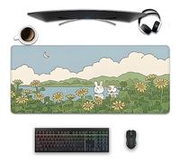Sunflower Desktop Mouse Pad Large - Cute Cartoon Anime Desk Mat for Computer, Keyboard, and Gaming - Office Home Work (27.5X11.8 in)