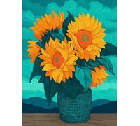 Sunflower Diamond Art, Flowers Diamond Painting 5D DIY Full Square Drill Crystal Art Cross Stitch Kits for Adults Beginner, Dimond Painting Pattern Design for Home Wall Decor 90x120cm -wyl2506X2