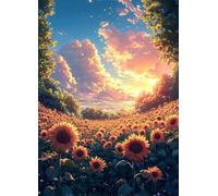 Sunflower Diamond Art, Pattern Flowers Diamond Painting Kits for Adults 5D DIY Full Square Drill Gem Crystal Art Kits Crafts for Adults, Bedroom Decor, Room Decor, Gifts for Women 28x38inch -bby25076E