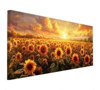 Sunflower Diamond Painting Kit for Adults, Large Diamond Art for Adults Sunset Pattern with Square Full Drill, DIY Crystal Art Paintings Embroidery Kits for Home Decor, Gifts for Women 90x40cm W-65