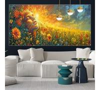 Sunflower Diamond Painting Kits for Adults 16x35inch Diamond Art Beauty Painting by Numbers for Children with Full Square Drill Accessories, DIY Crystal Arts and Crafts Cross Stitch Pictures y-w450