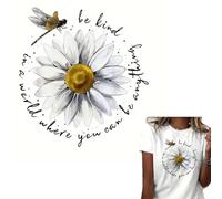 Sunflower Diasy Dragonfly Alphabet Flower Leaf Iron On Transfers for T-Shirts Rub on Transfers Stickers Vinyl Ready to Press Stickers Iron on Decals for T-Shirts Clothing Hoodie DIY Crafts