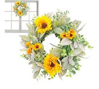 Sunflower Door Crown - 11 Inch Spring Sunflower Main Door Wreath Crowns | Front Decoration, Autumn Decoration, Casa de la Granja