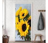 Sunflower Door Stickers for Interior Doors Summer Plants Door Murals Self Adhesive 3D Wallpaper Decals for Bedroom Bathroom Living Room Decor 35.4"x78.7" A-2693