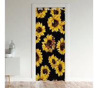 Sunflower Doorway Curtain Privacy Door Cover Curtain Insulated Thermal Curtains for Bedroom Floral Butterfly Door Curtain Sunflowers Closet Door Cover Curtain and Living Room 106x203cm 1 Panel