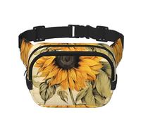 Sunflower Double Layer Waist Bag Pack Yellow Flower Bum Bag Fanny Pack for Men Women, Adjustable Belt Bag for Travel Hiking Running Cycling Festival